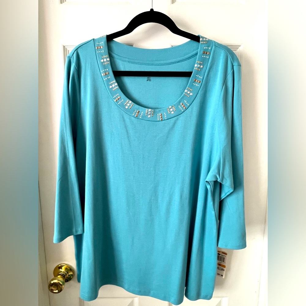 NWT, Style & Co. Skylark blue plus size top, size 3X